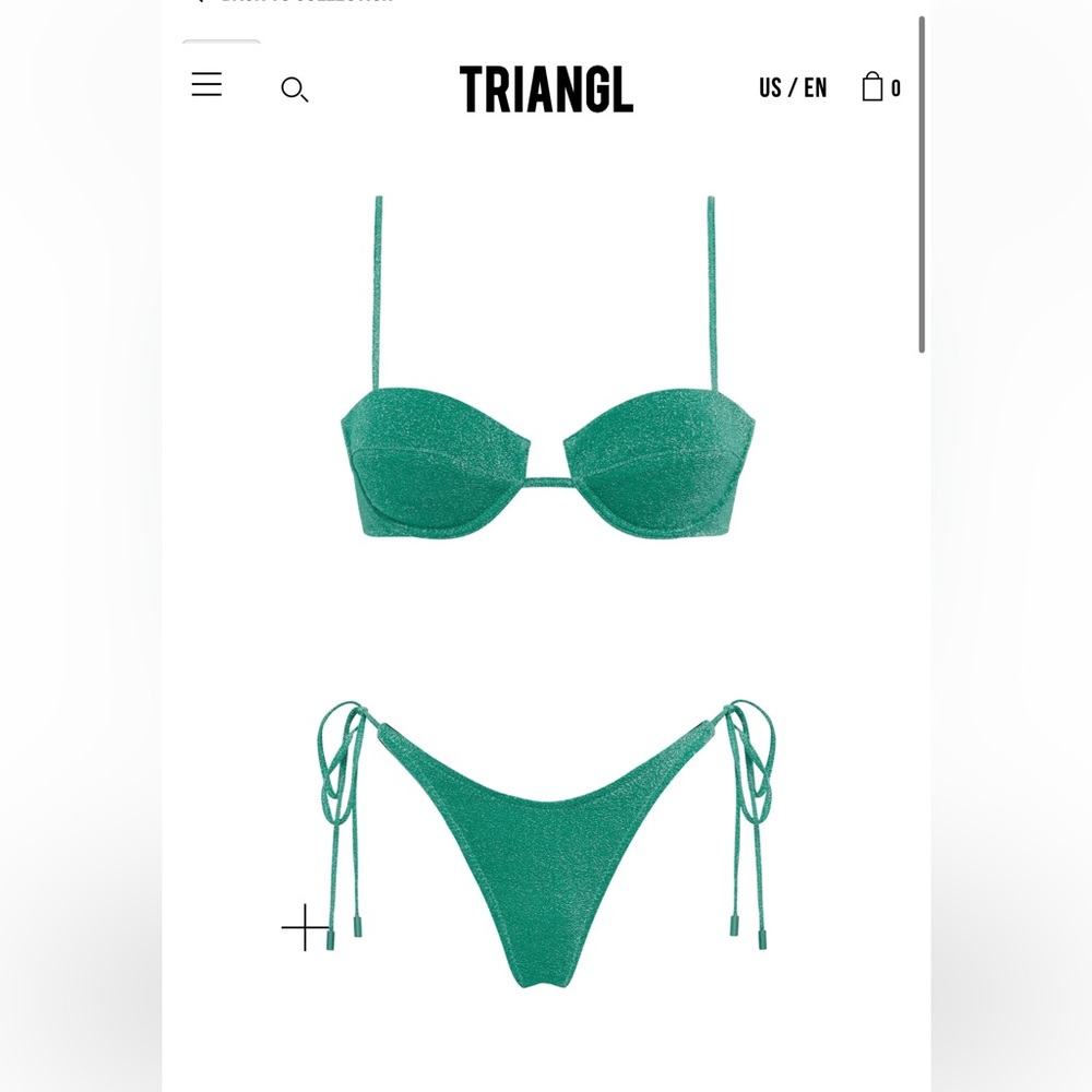 Triangl MALA jaded sparkle bottom NWT